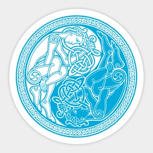 Celtic Yin Yang - blue Sticker